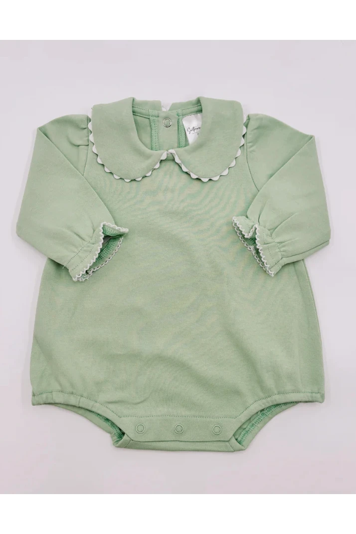 Long Sleeve Scalloped Collared Bubble