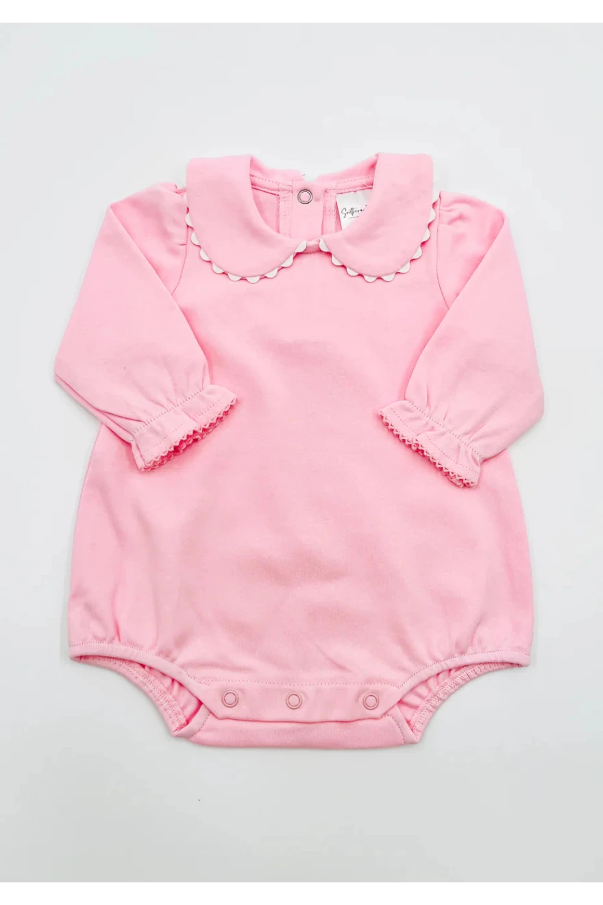 Long Sleeve Scalloped Collared Bubble