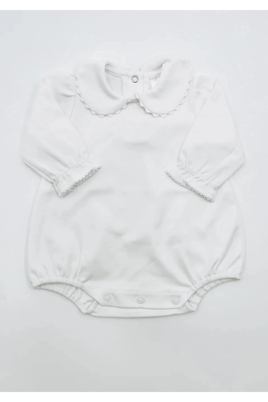 Long Sleeve Scalloped Collared Bubble