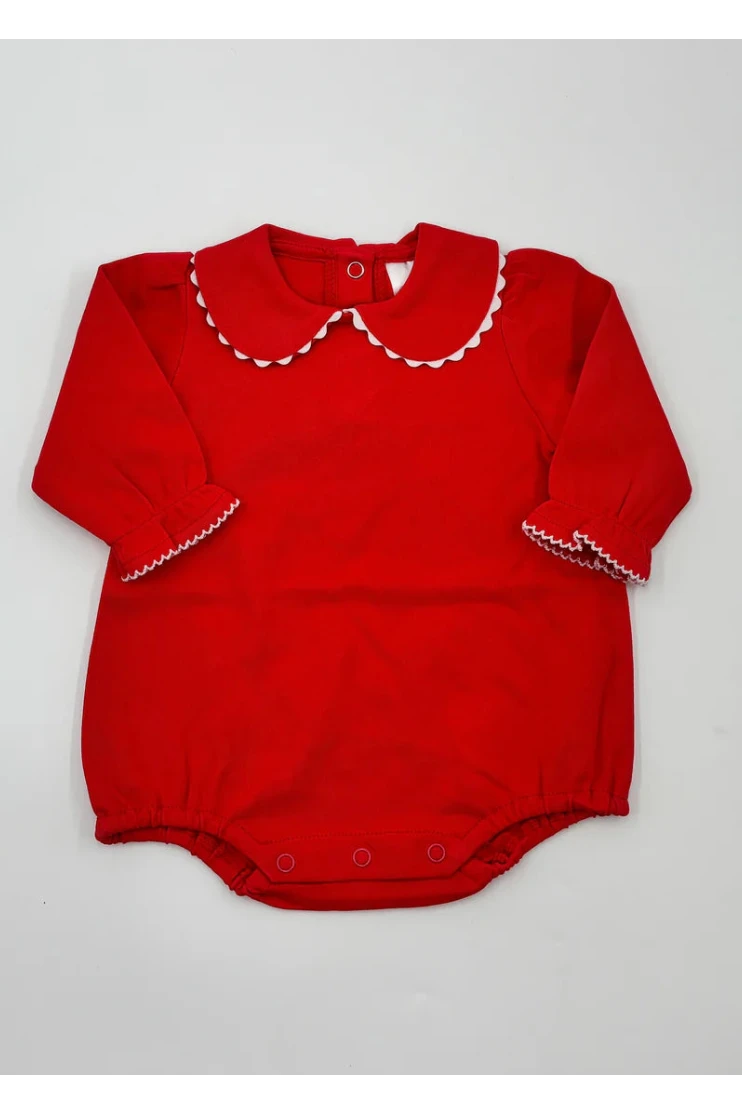 Long Sleeve Scalloped Collared Bubble