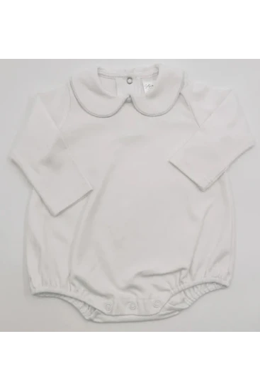 Long Sleeve Piping Collared Bubble