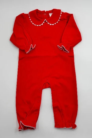 Long Sleeve Scalloped Collared Romper