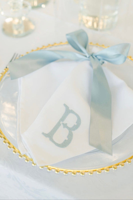Single Letter Embroidered Napkin