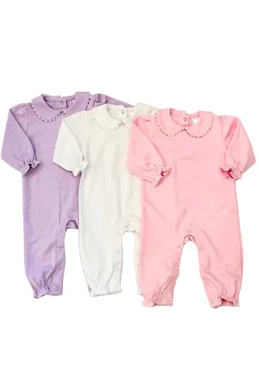 Long Sleeve Scalloped Collared Romper